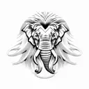 Elephant and lion tattoo design idea