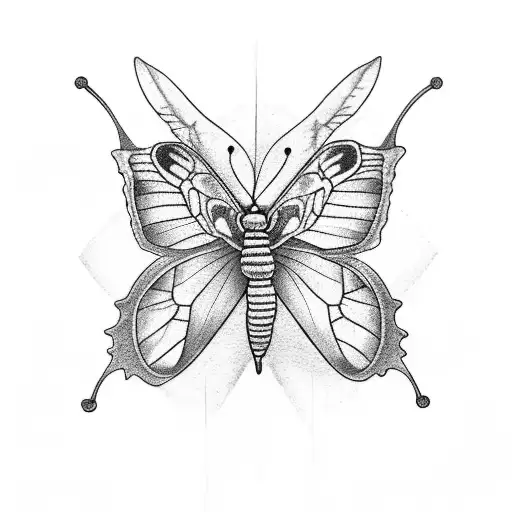 Brimstone butterfly on thistle flower tattoo design idea