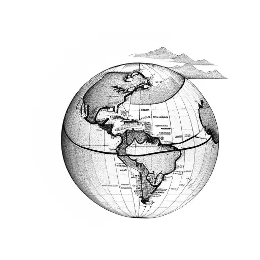 world travel globe tattoo design idea