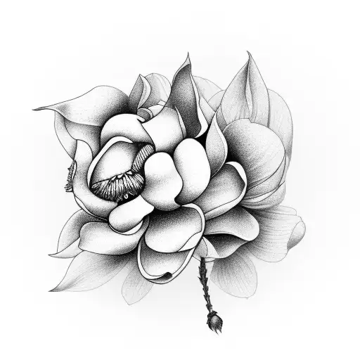 magnolia flower with mississippi tattoo design idea