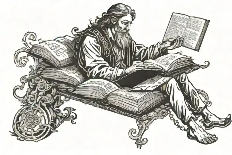 The book of Job personified as a tattoo tattoo design idea
