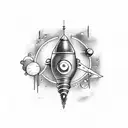 rocket ship tattoo design idea