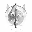 rocket ship tattoo design idea