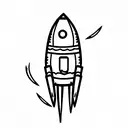 rocket ship tattoo design idea