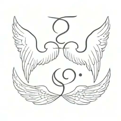 A semicolon is a combination of angel and devil wings tattoo design idea