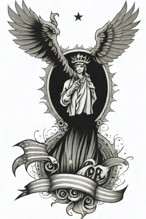 patriotic arm sleeve tattoo design idea