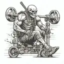 skull lineman working tattoo design idea
