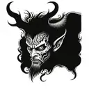 demon and smoke tattoo design idea