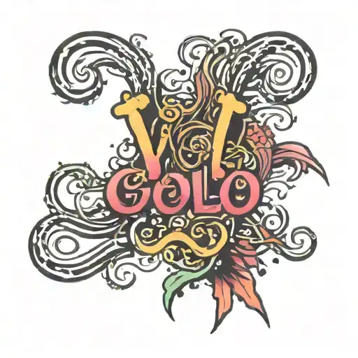 yolo text tattoo design idea