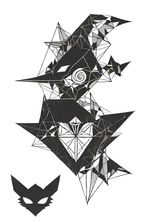 Ghotic eyes and haunter pokemon tattoo design idea