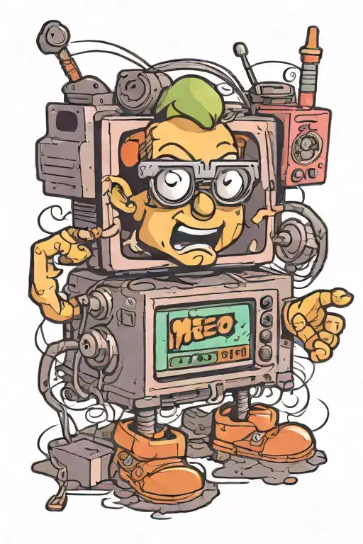 90's tv cartoon neo tattoo design idea