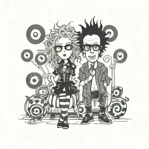 Punk Tim Burton inspired tattoo design idea