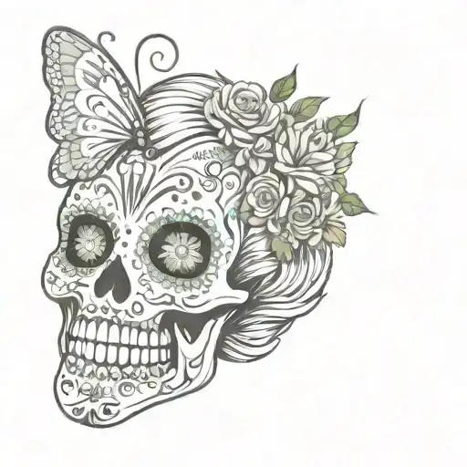 fairy Sugarskull tattoo design idea