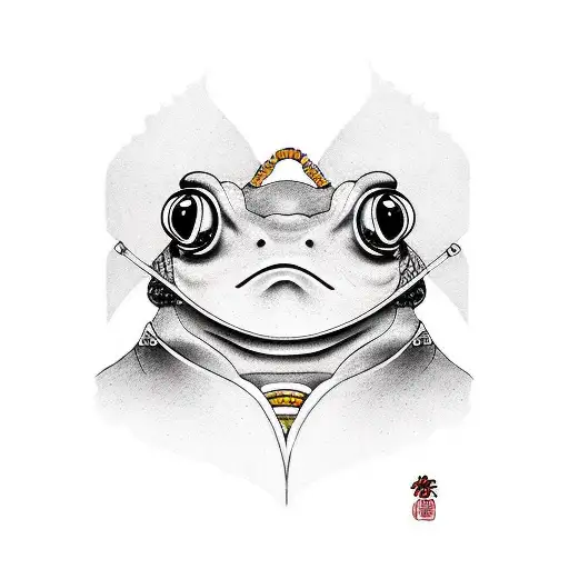 samurai frog tattoo design idea