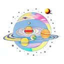 planets solar system tattoo design idea