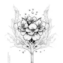 cherry blossom forearm wrap tattoo design idea