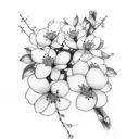 cherry blossom forearm wrap tattoo design idea