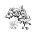 cherry blossom forearm wrap tattoo design idea