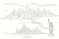 Manhattan Island shape outline tattoo design idea