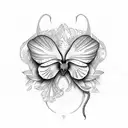 Mockingbird with Orchids  tattoo design idea