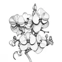 Mockingbird with Orchids and year 1986 tattoo design idea