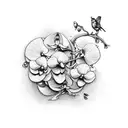 Eminem inspired mockingbird with orchids tattoo design idea