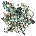 dragonfly perched tattoo design idea