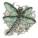 dragonfly perched tattoo design idea