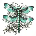 dragonfly perched tattoo design idea