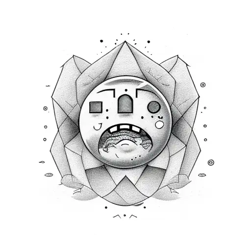 A sad face transforming into a happy face, symbolizing the journey from sadness to healing tattoo design idea