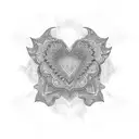 A psychedelic heart with intricate patterns and vibrant colors tattoo design idea