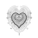 A psychedelic heart with intricate patterns and vibrant colors tattoo design idea