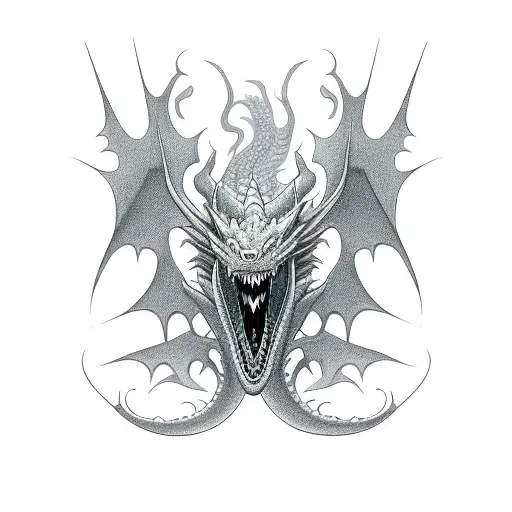 dragon eating a Volvo  tattoo design idea