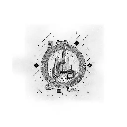 city with text Loftahammar With volvo sign tattoo design idea