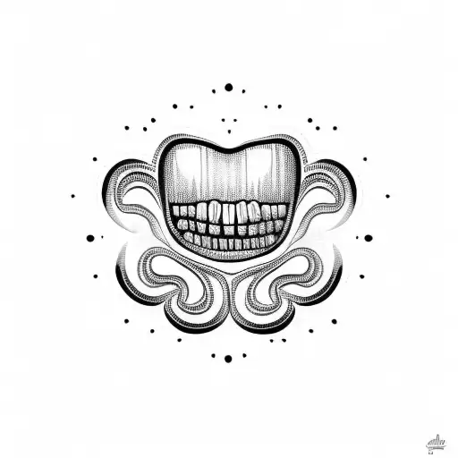 tooth tattoo design idea
