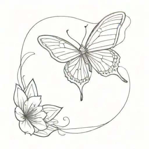  butterfly tattoo line work for thigh tattoo design idea