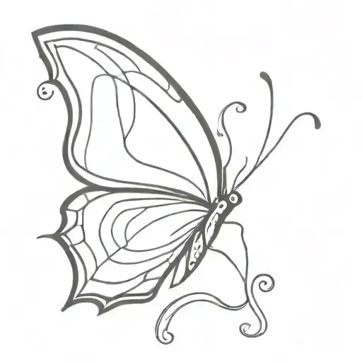 unique butterfly tattoo line work tattoo design idea