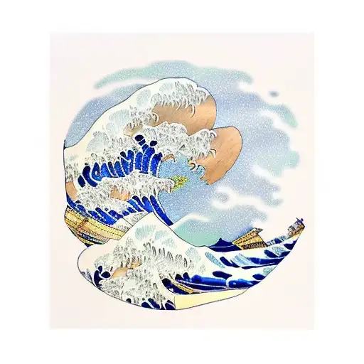 great wave tattoo design idea