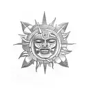 mayan sun tattoo design idea