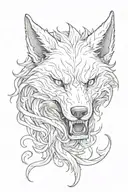 a wolf with kraken tentacles teeth claws emerging tattoo design idea