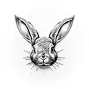 A punk rock drummer rabbit tattoo design idea