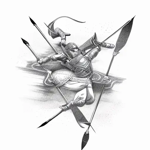 bow and arrow tattoo design idea
