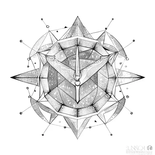 sagittarius sign and constellation tattoo design idea