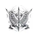 bow and arrow tattoo design idea