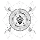 sagittarius sign and constellation tattoo design idea