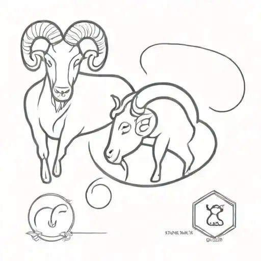 aries and cancer zodiac sign tattoo design idea