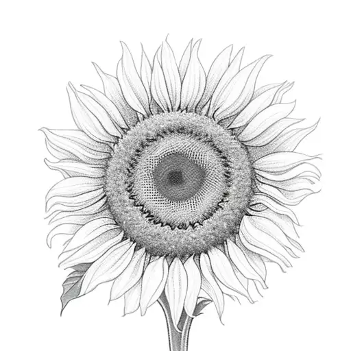sunflower in vivid colors with ladybug tattoo design idea