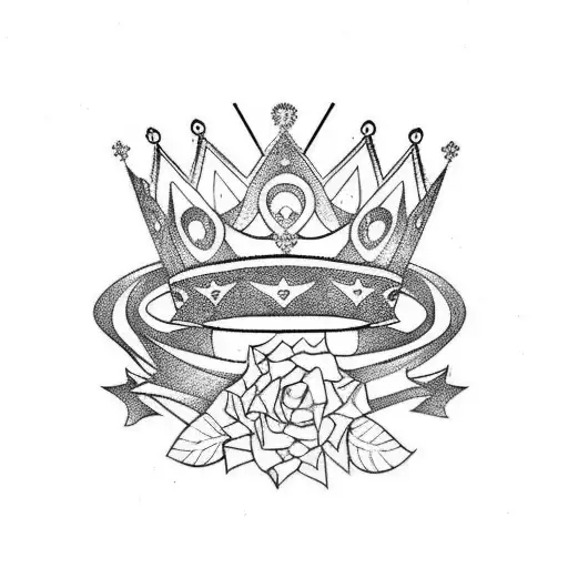 name Zyleigh with a princess crown implemented tattoo design idea