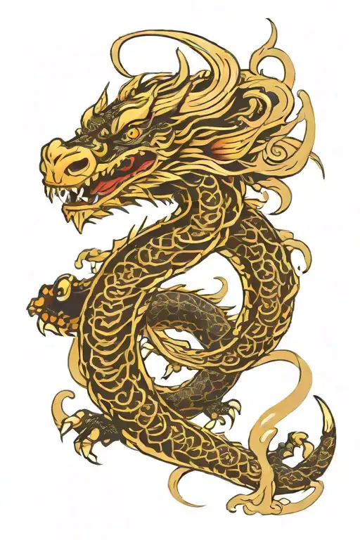 black dragon wrapped around karambit knife tattoo design idea