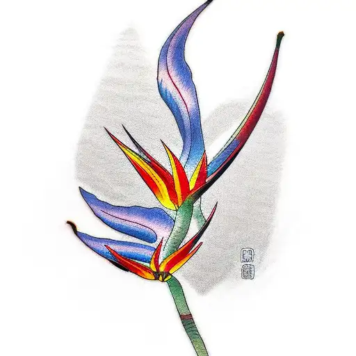 Bird of Paradise tattoo design idea